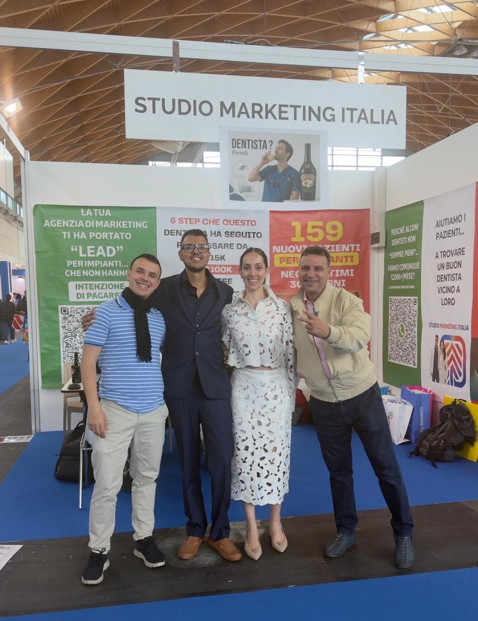 Our team with a client